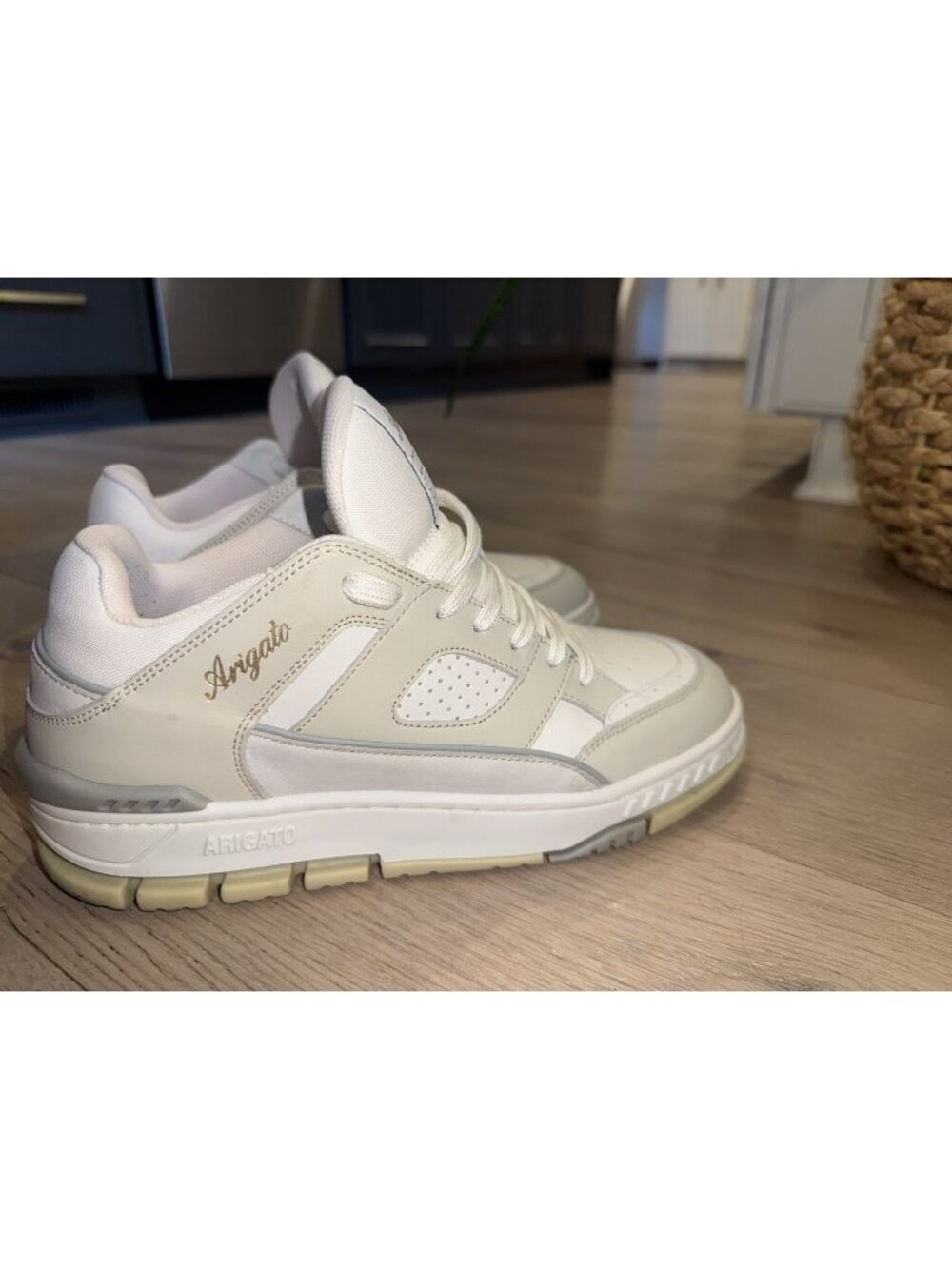 Axel Arigato Area Lo Sneaker Cremino White Leather Suede Men's US 8 EU 41